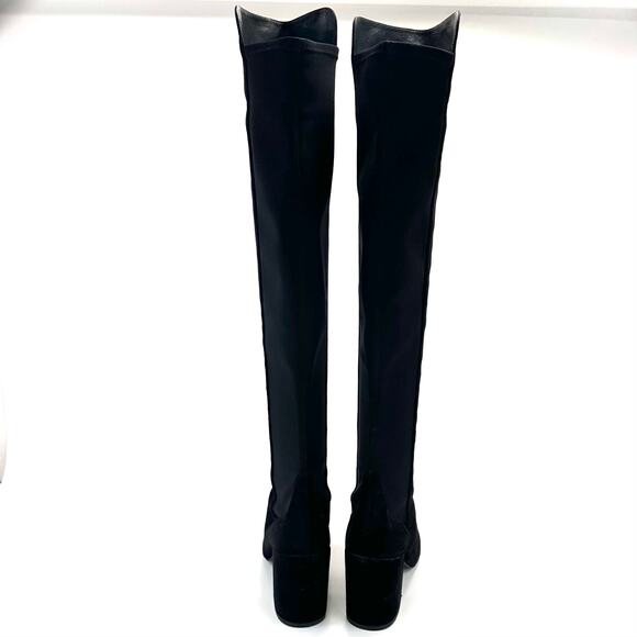 Stuart Weitzman City 5050 Black Thigh High/OTK Boot Size 10M Suede Block Heel - Picture 4 of 14